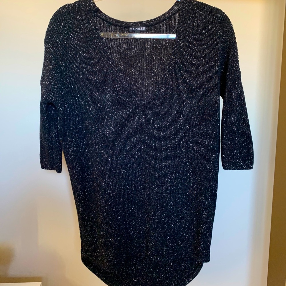 ❄️✨ EXPRESS Sparkly Black Sweater ✨❄️